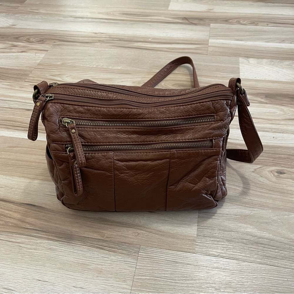 Bueno brown faux leather purse